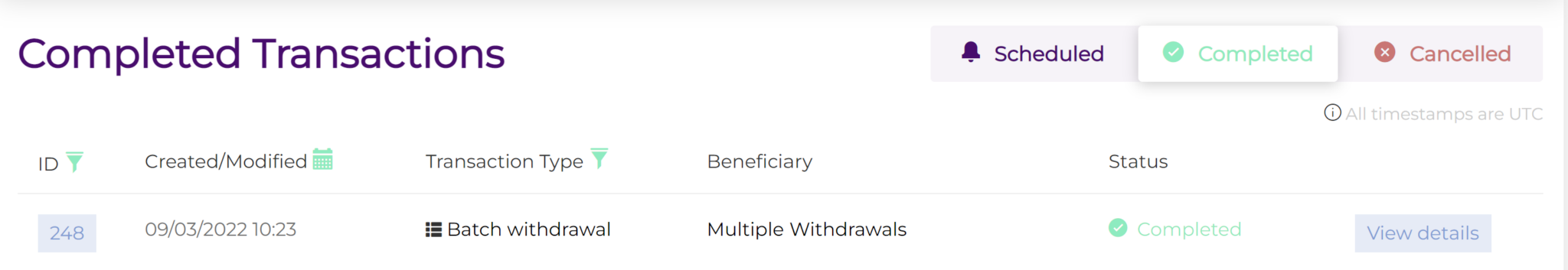 Batch Withdrawals Batch Withdrawals