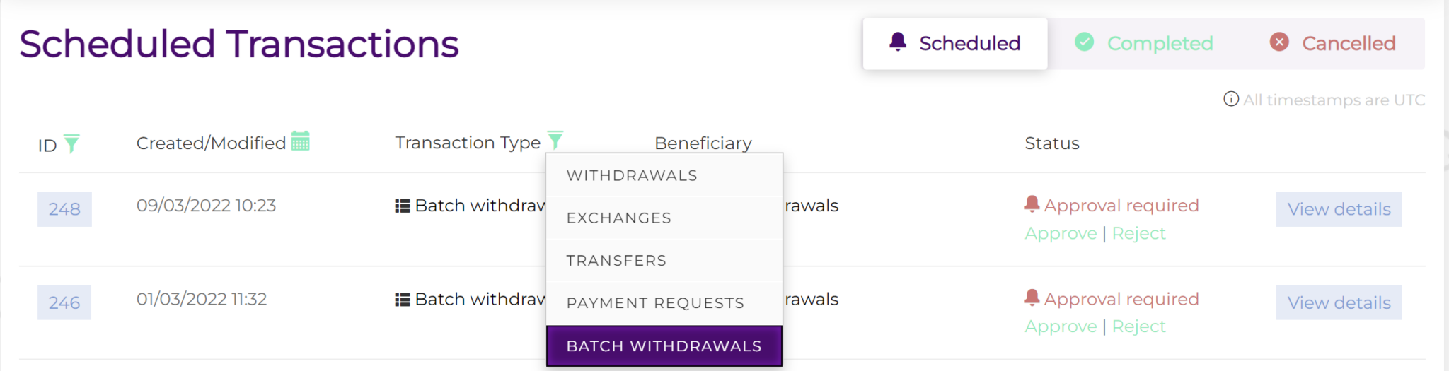 Batch Withdrawals Batch Withdrawals