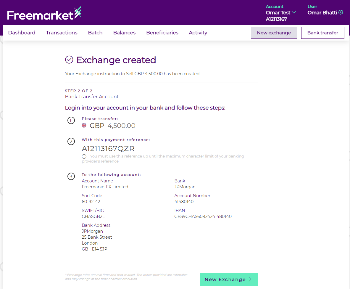 Creating a new exchange instruction Creating a new exchange instruction